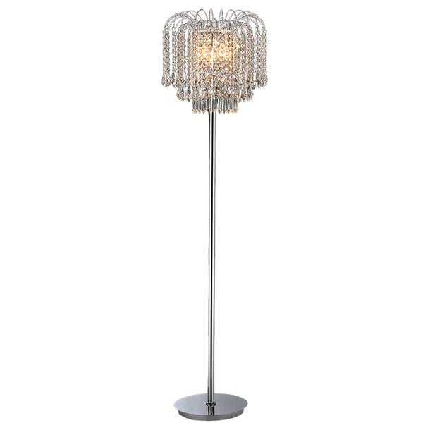 Xyrisse 4-light Crystal 58-inch Chrome Floor Lamp