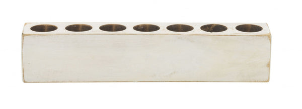 Distressed White 7 Hole Sugar Mold Candle Holder