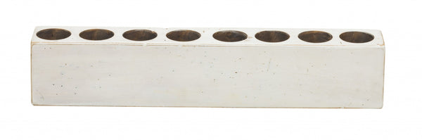 Distressed White 8 Hole Sugar Mold Candle Holder