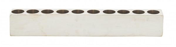 Distressed White 10 Hole Sugar Mold Candle Holder
