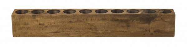 Distressed Maple Stain 10 Hole Sugar Mold Candle Holder