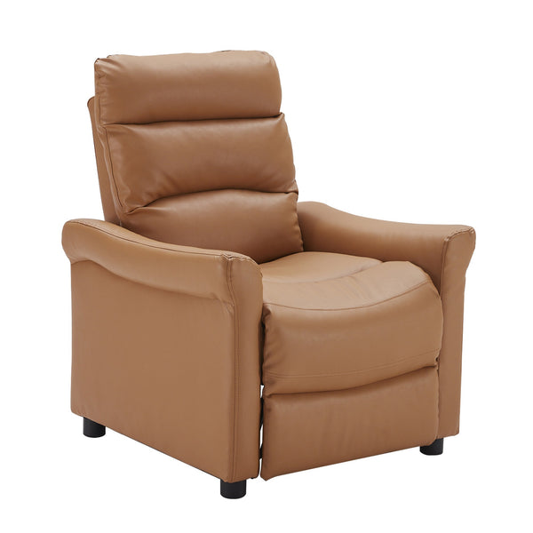 Camel Brown Faux Leather Manual Recliner Chair
